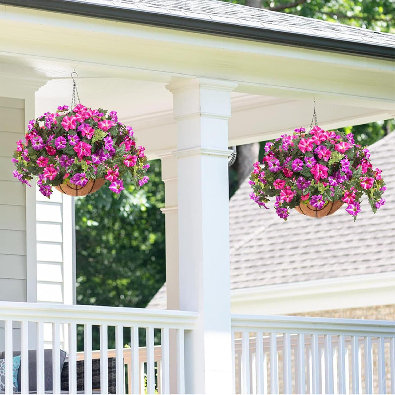 UV Resistant Faux Petunias – 4PCS Outdoor Silk Flowers for Garden & Porch Decor