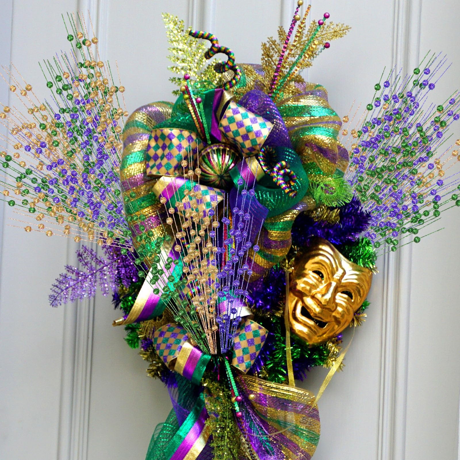 18 Pcs Mardi Gras Decoration Mardi Gras Floral Picks Tree Decorations 17 Inch…