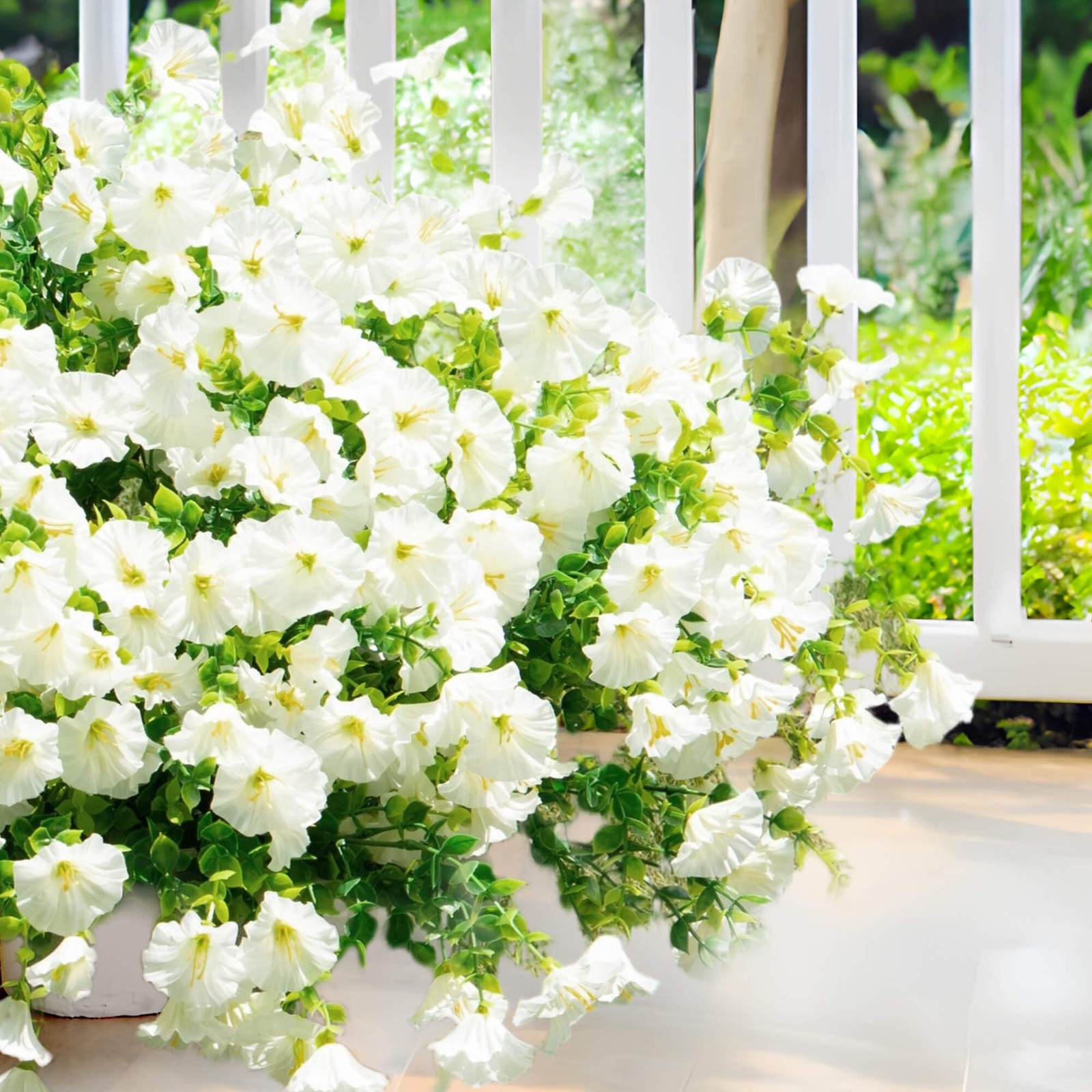Artificial Fake Flowers For Outdoor Outside Decoration,16 Bundles UV Resistan…