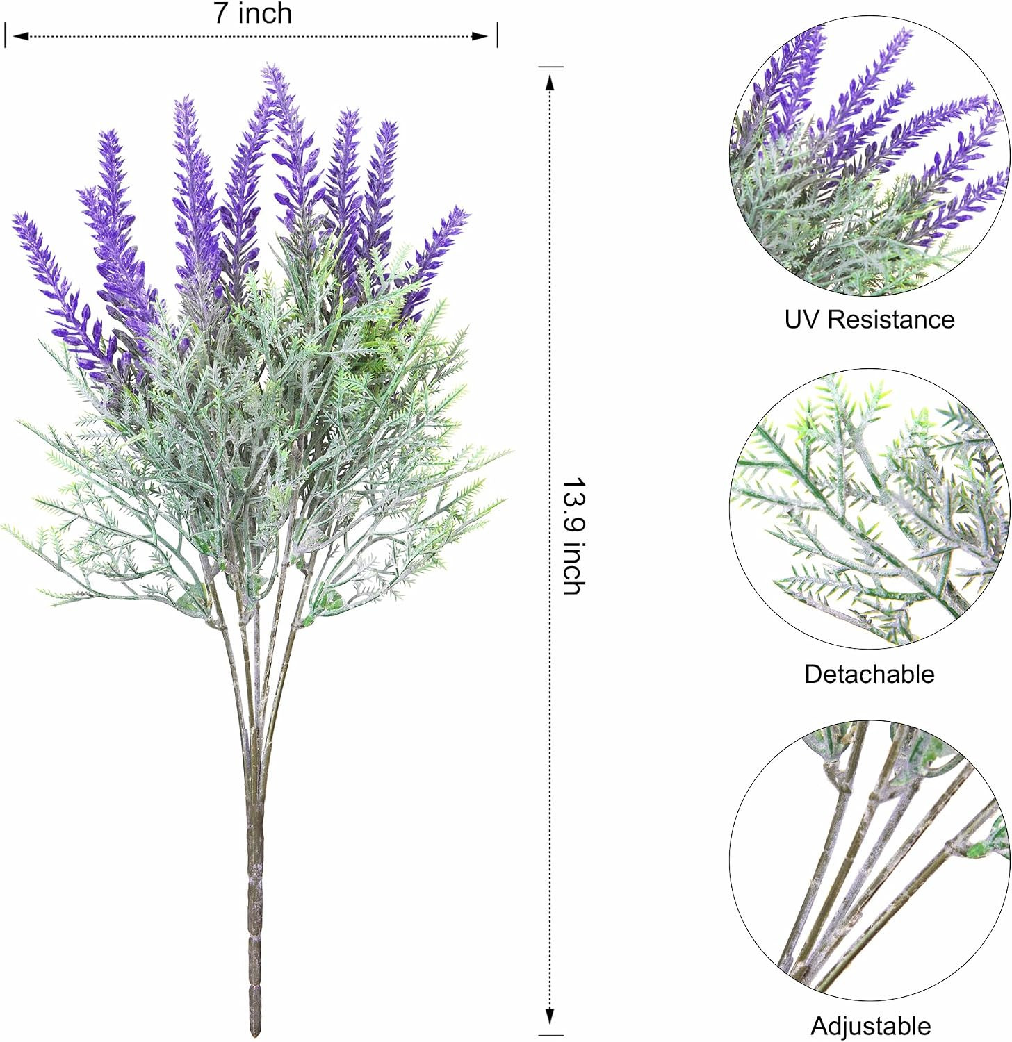 UV Resistant Faux Lavender Hanging Baskets for Porch & Patio Decor