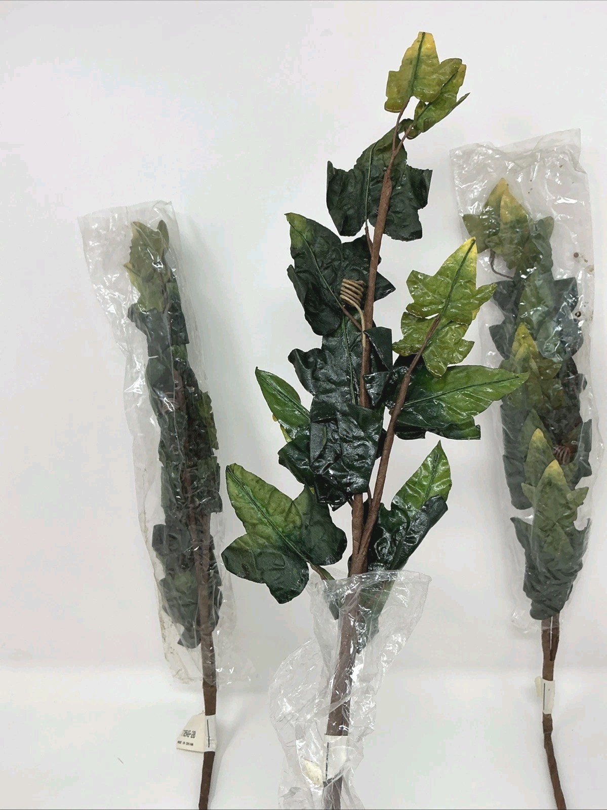 Green Leafy Branch Floral Pick 22” Long 3 Picks Basket Vase Filler NOS