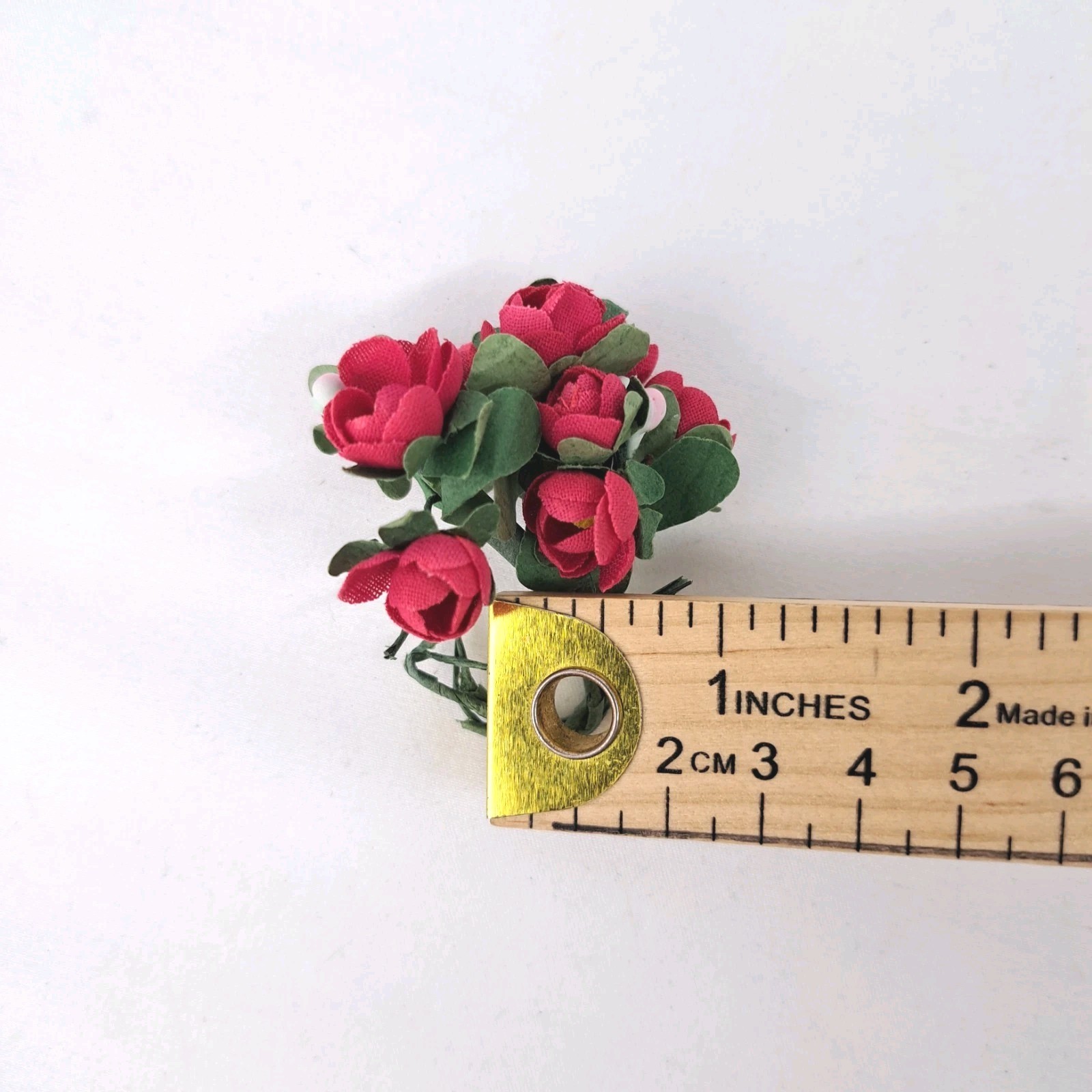Lot Of 21 Mini Artificial Craft Flowers Embellishments Making DIY With Beads
