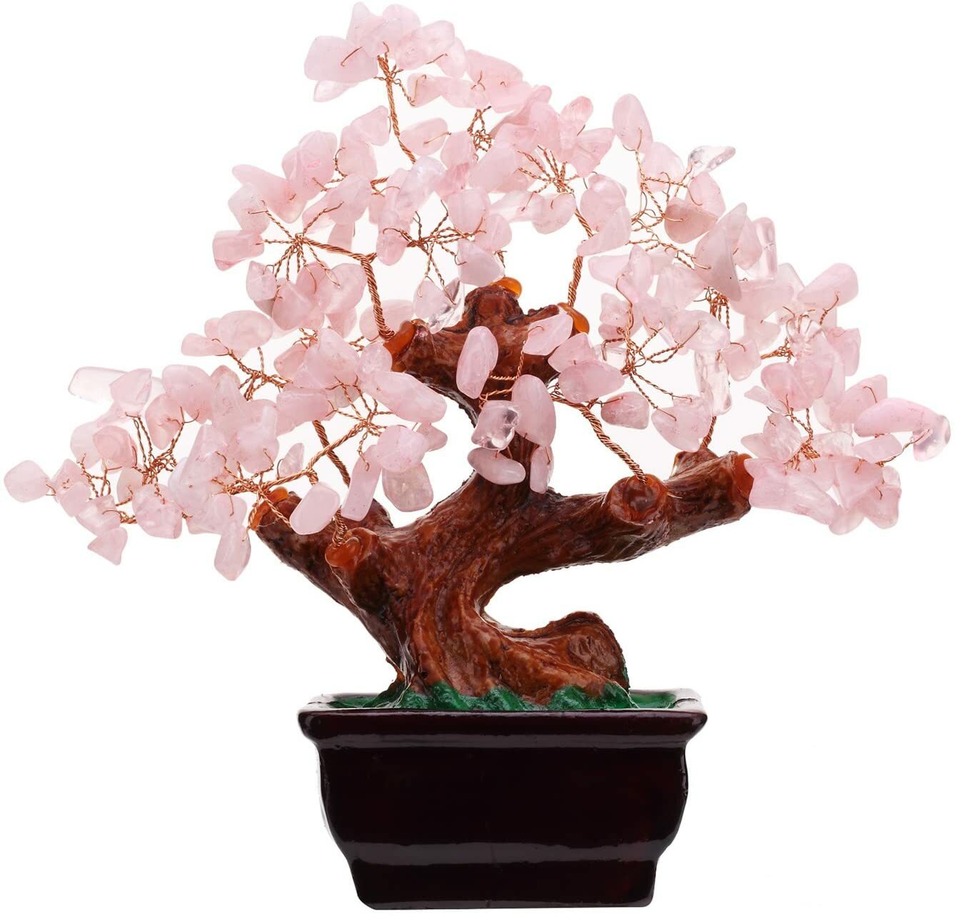 Rose Quartz Tree of Life Feng Shui Money Tree Bonsai Positive Energy Home Decor