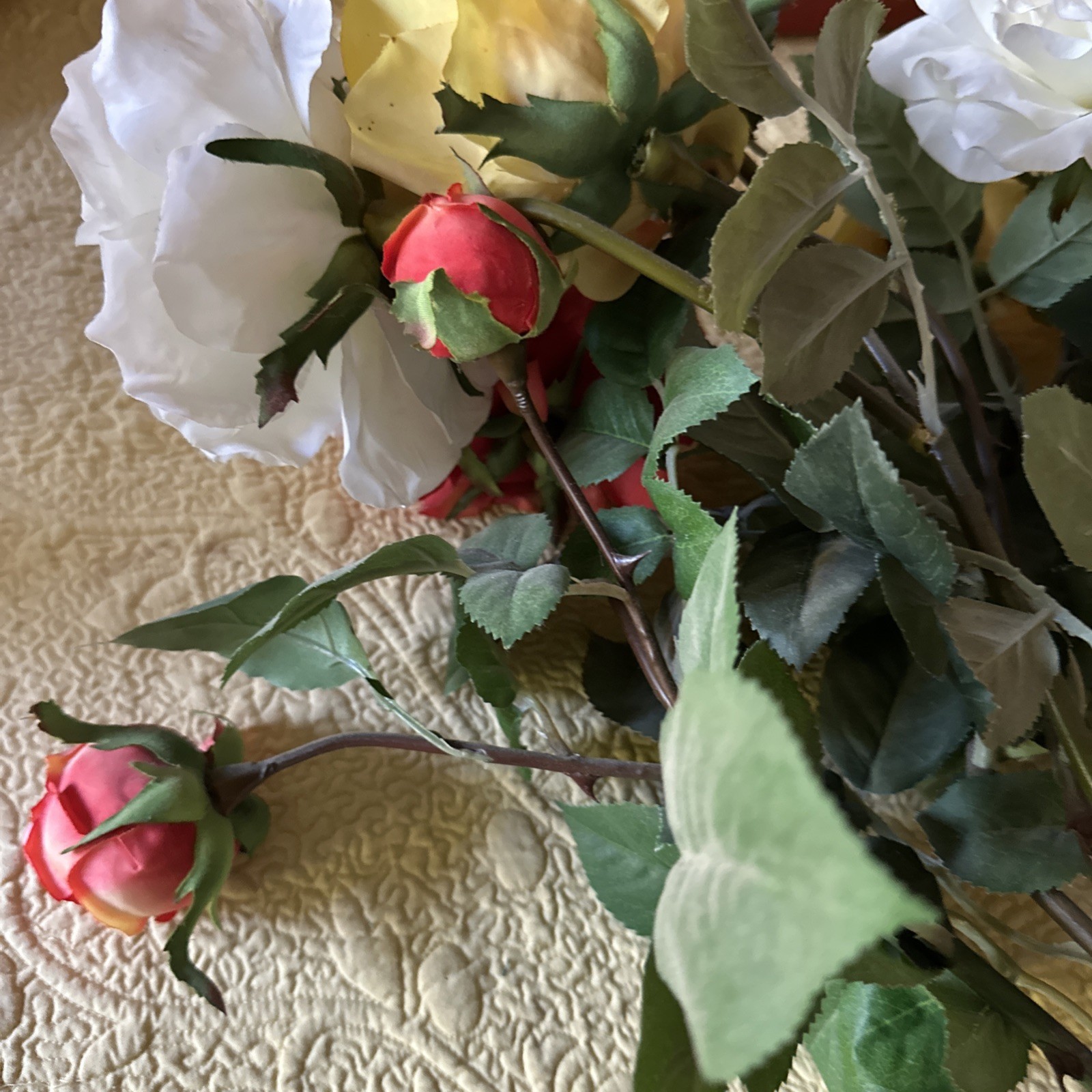 Pottery Barn Faux Mixed Color Roses Flower Stems