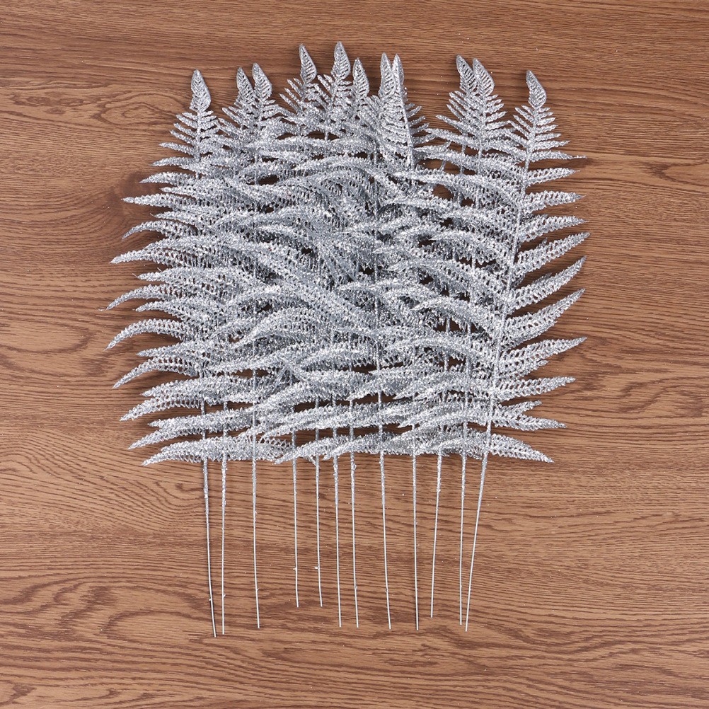 Festive Plants Plastic Silver Homeowners Retailers 12Pcs 16.9×5.5×0.1in