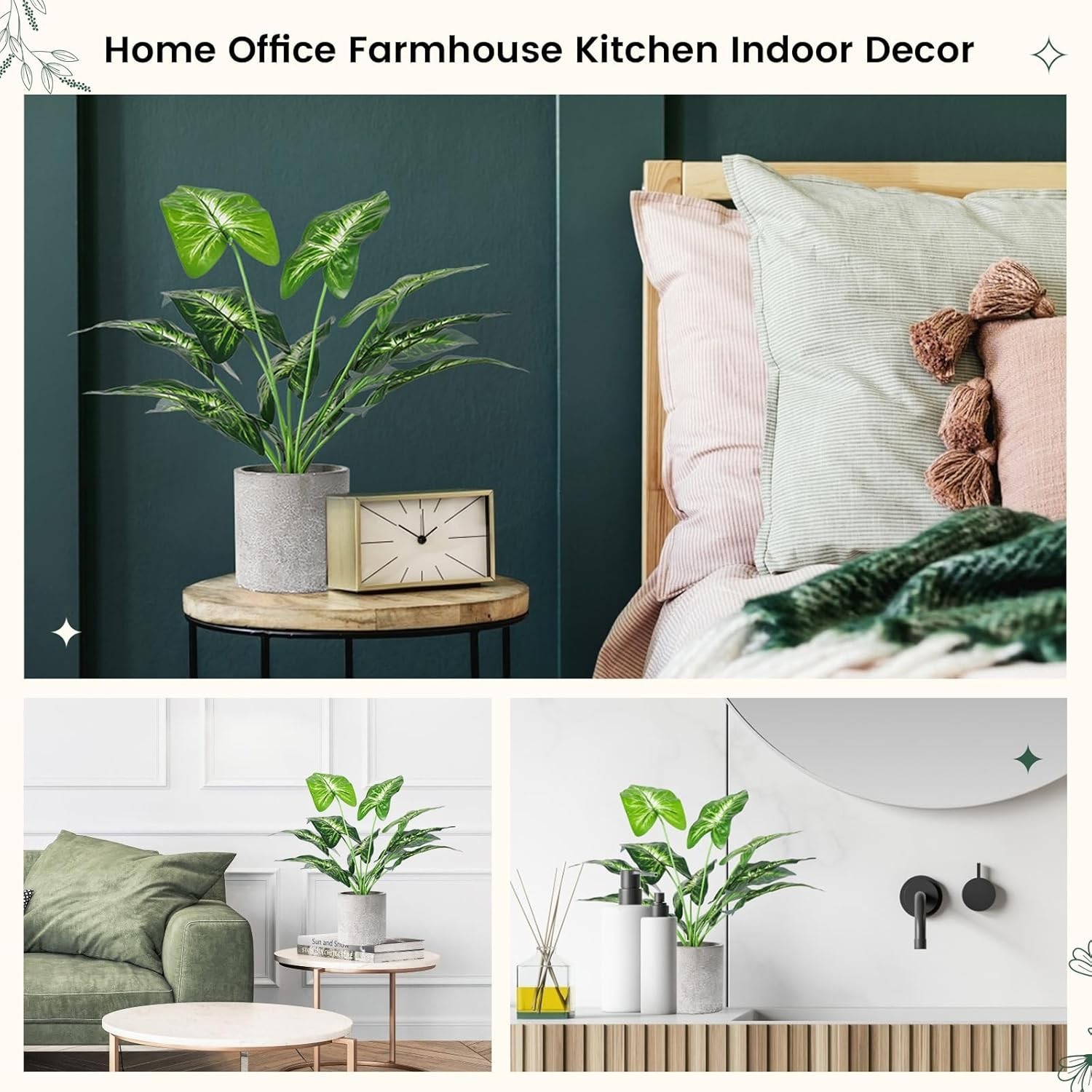 Plantas Artificiales 16 Pulg Tropical Falsas Interior Escritorio Hogar Oficina
