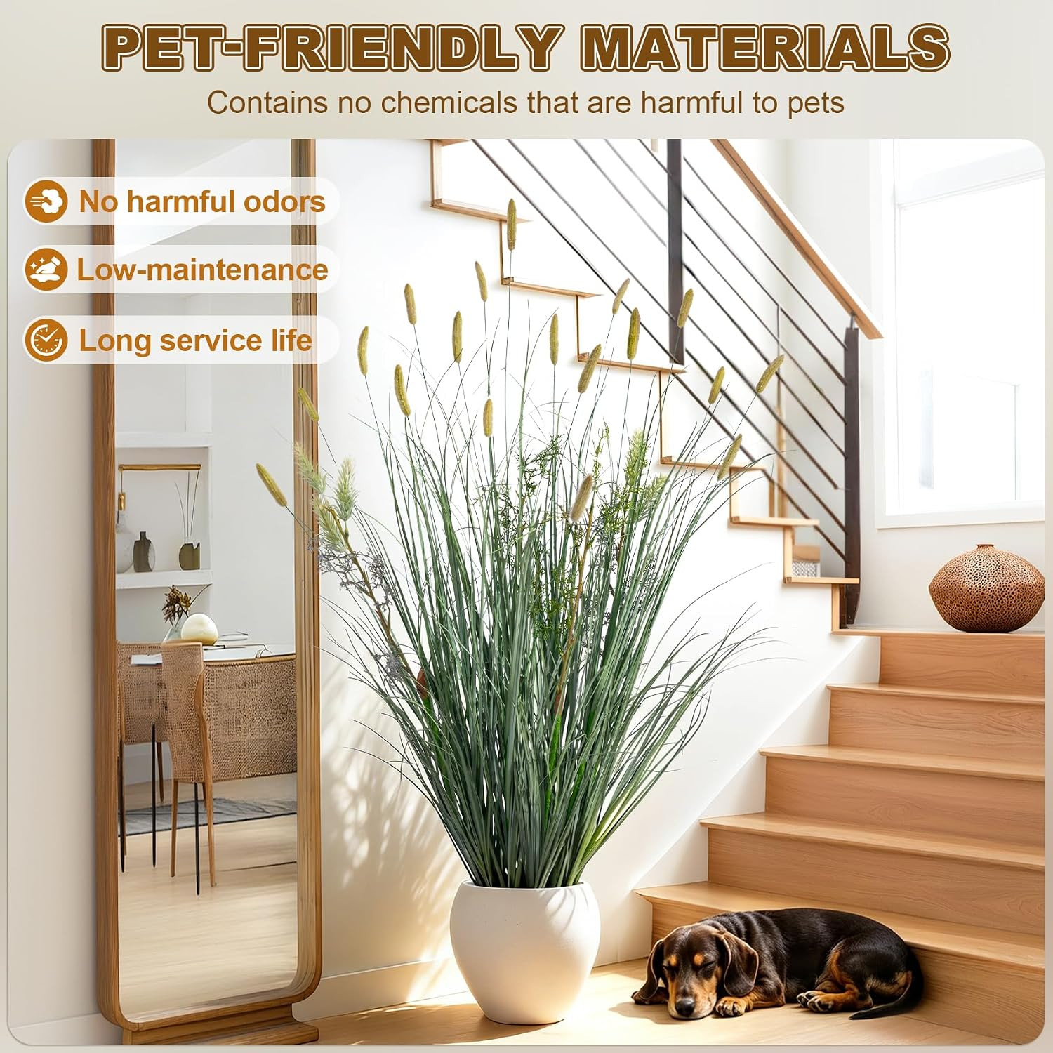Lifelike Faux Plastic Plantas Synthetic Pampas Grass Indoor Outdoor Realistic Fl