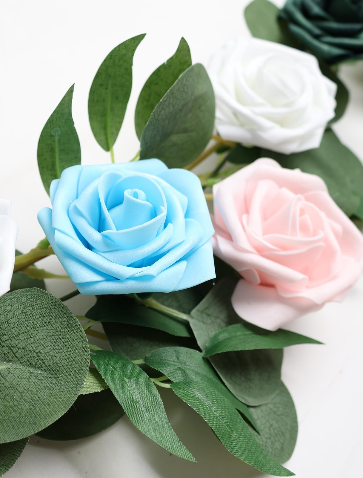 25pcs Artificial Flower，Real Touch Artificial Foam Roses Decoration DIY for W…