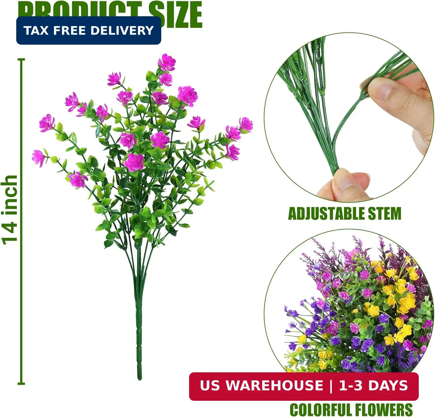 Sggvecsy Artificial Flowers for Outdoors 12 Bundles UV Resistant Boxwood Shrubs