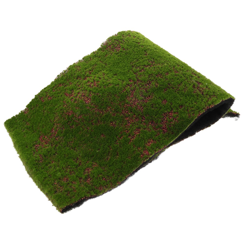 Realistic Olive Green Moss Mat for Indoor Plant Decor Faux Moss Rug for Home