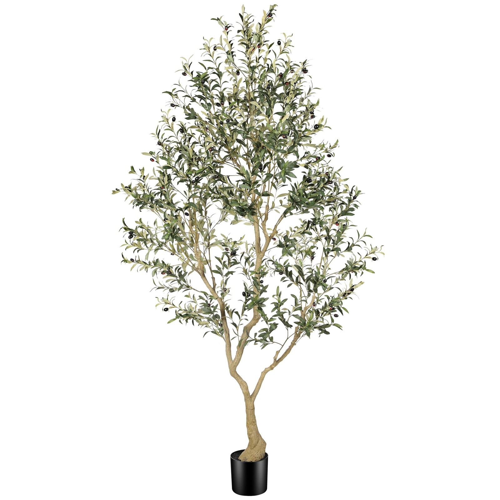 FEELEAD 8ft Artificial Olive Tree Indoor Large Branch Realistic Leaves