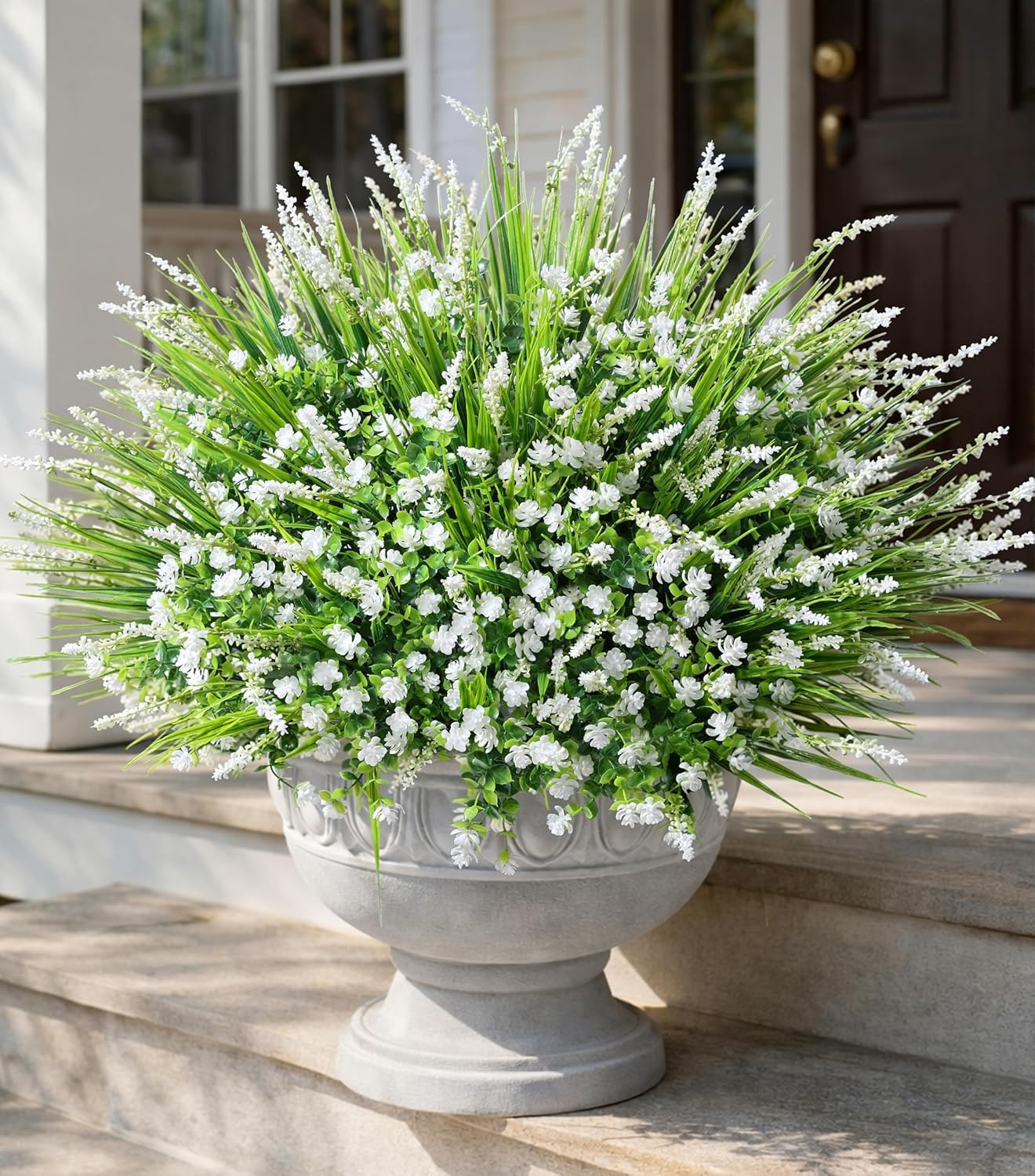 20 Bundles Artificial Fake Outdoor Plants Flowers for Spring Decoration, UV Resi