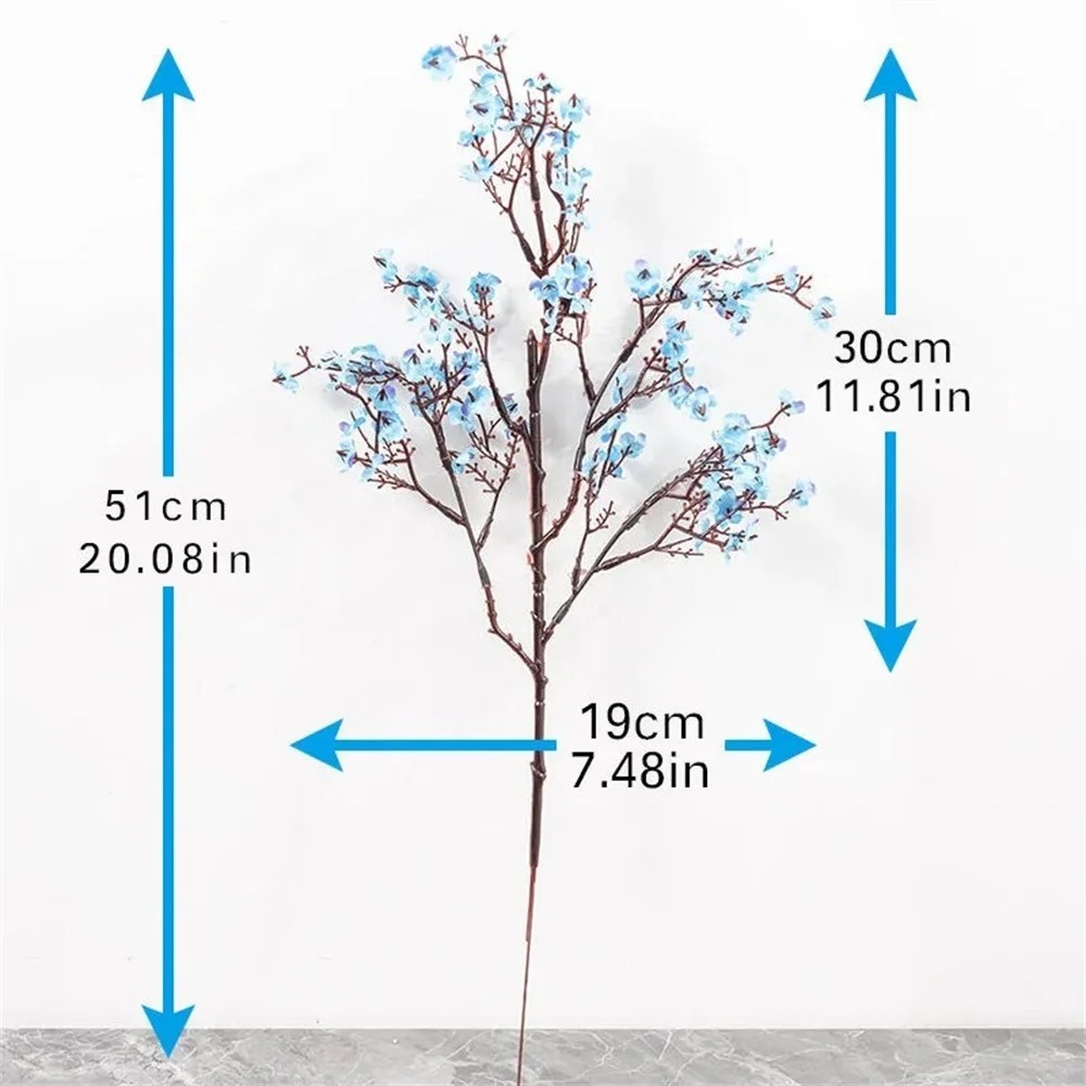 Artificial Cherry Blossom Gypsophila Fake Flowers DIY Wedding Vase Decor
