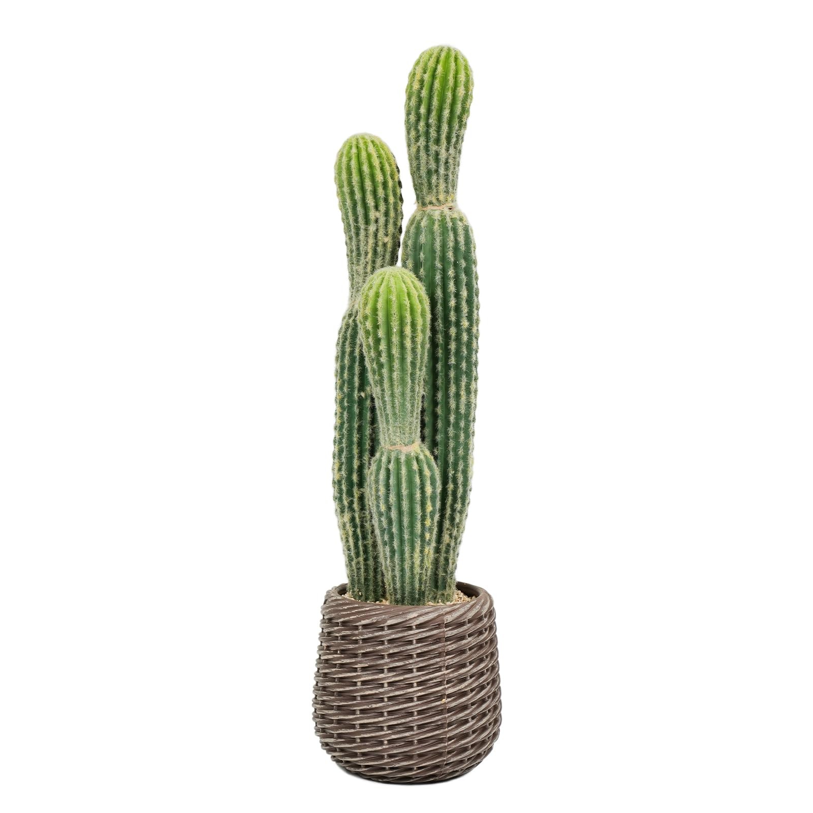 2.5ft Artificial Cactus Plants Outdoor, Tall Fake Cacti Plant in Brown Pot, F…