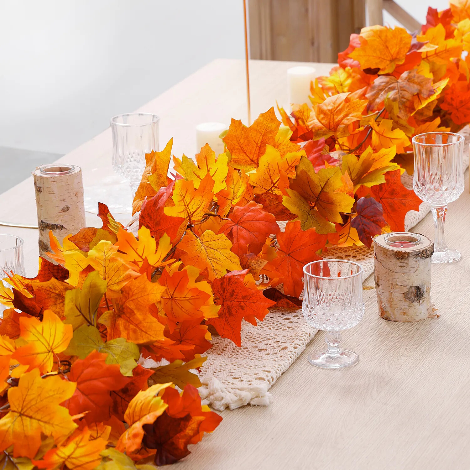 Thanksgiving Maple Leaf Vine Fall Garland Decoration – 6 ft/Christmas Decor
