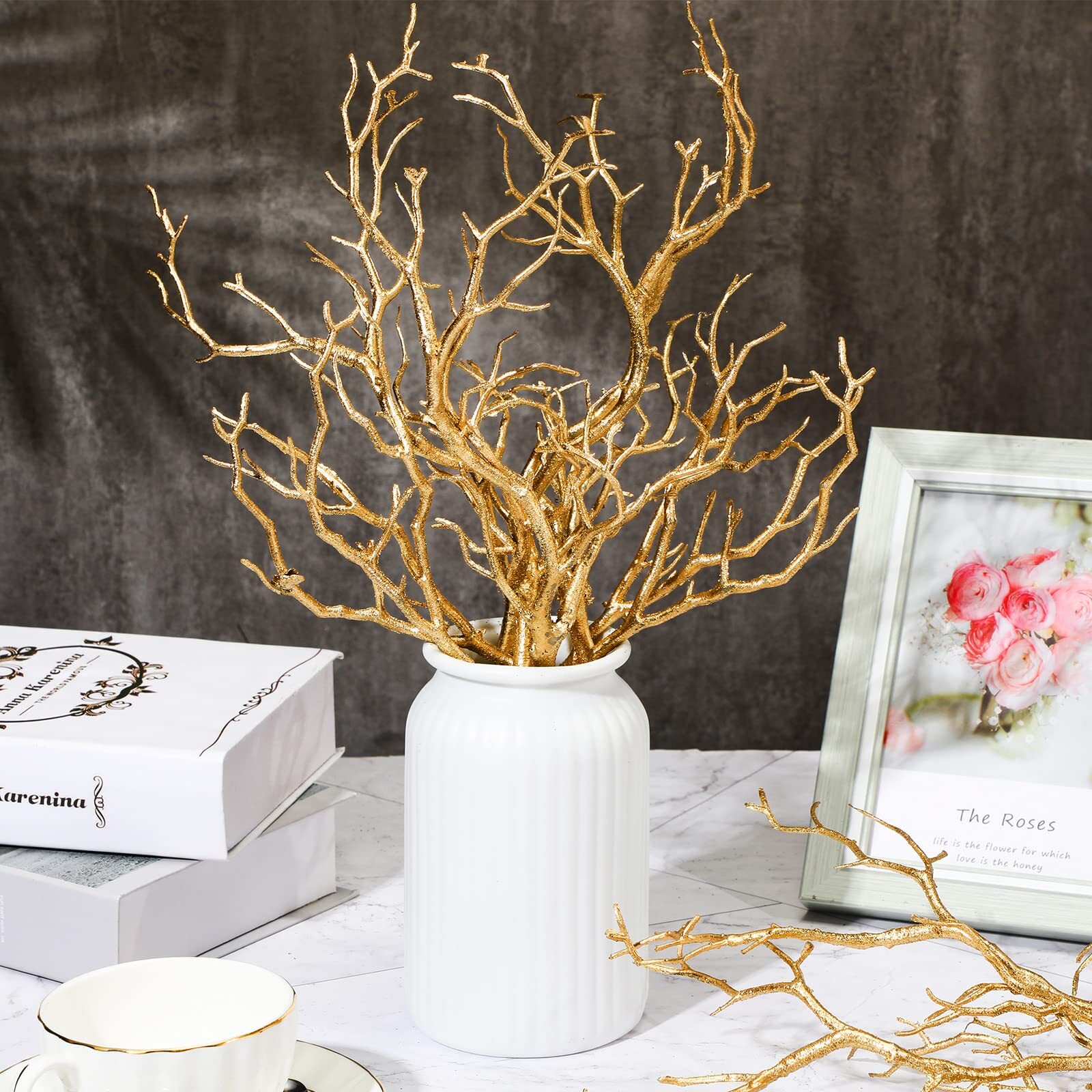 13.8 Inch Small Manzanita Branches Plastic Faux Branches Artificial Antler Sh…