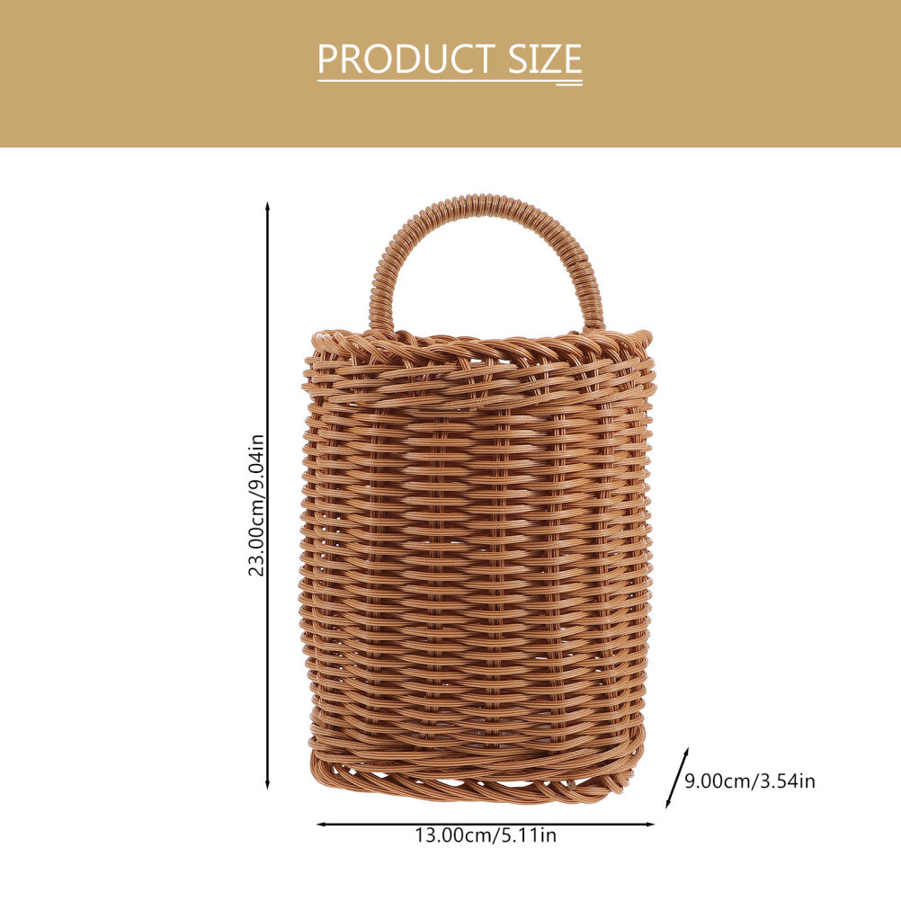 Hanging Wall Wicker Basket Front of Door Kitchen Storage Child