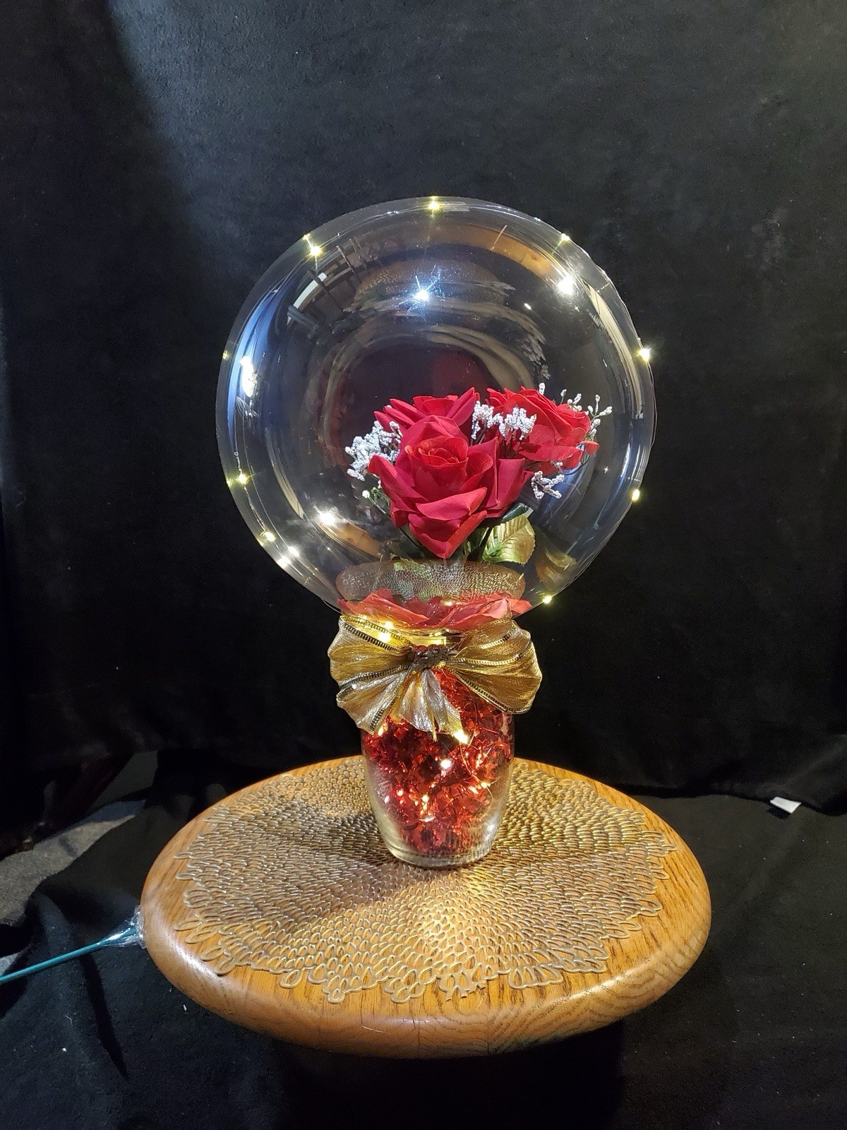 Valentines Day Gift Red Rose Light Balloon Bouquet