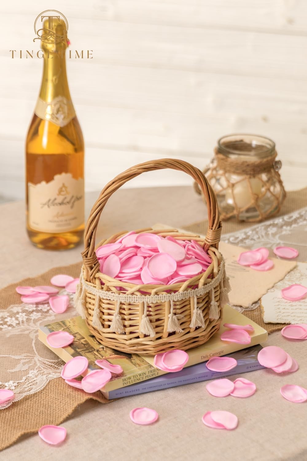 TINGE TIME 200pcs Silk Rose Petals Pink Flower Petals for Wedding, Flower Gir…
