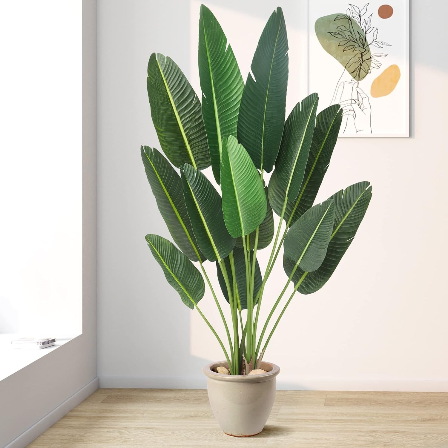 Artificial Bird of Paradise Plant 6 ft Tall Fake Tree Tropical Greenery Decor