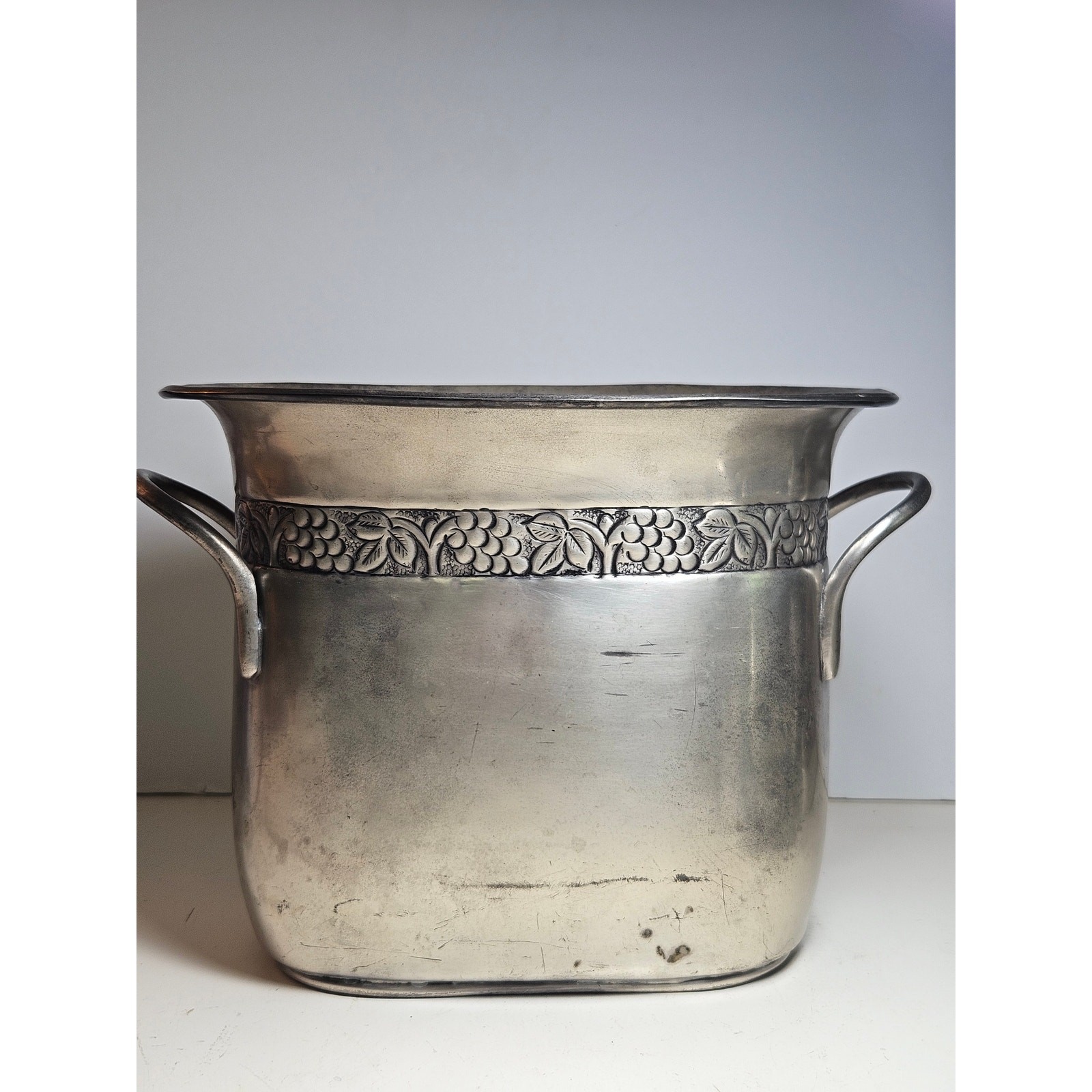 Vintage Pottery Barn Silver Tone Container