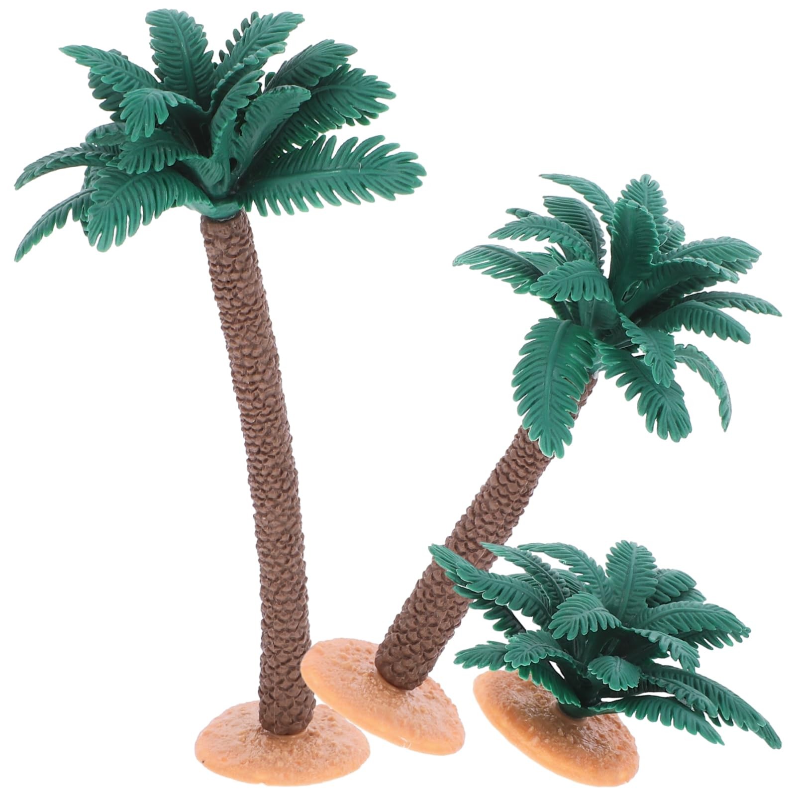 3 Pcs Mini Artificial Palm Tree Set, Plastic Coconut Fake Plant Bushes, Model…