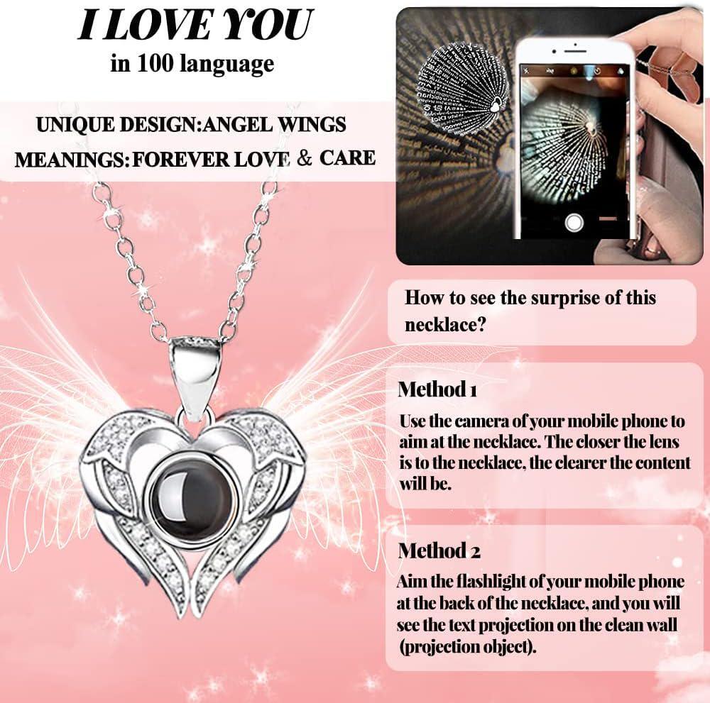Preserved Real Rose Eternal Love Real Rose with I Love You Necklace Gift Box Set
