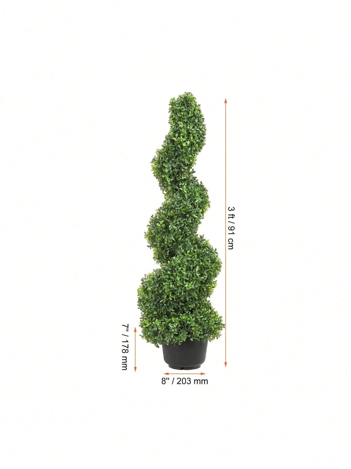2 Pack Artificial Spiral Topiary Trees 3FT/4FT Indoor Outdoor