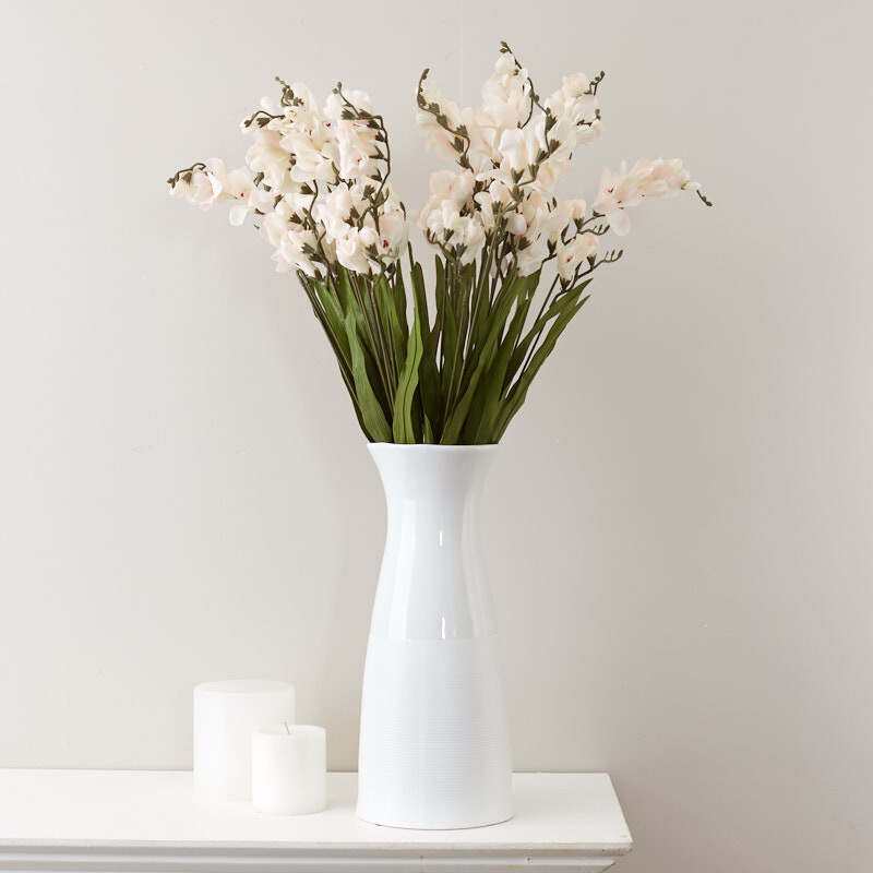 Set of 12 Bright White Artificial Freesia 26″ Floral Sprays