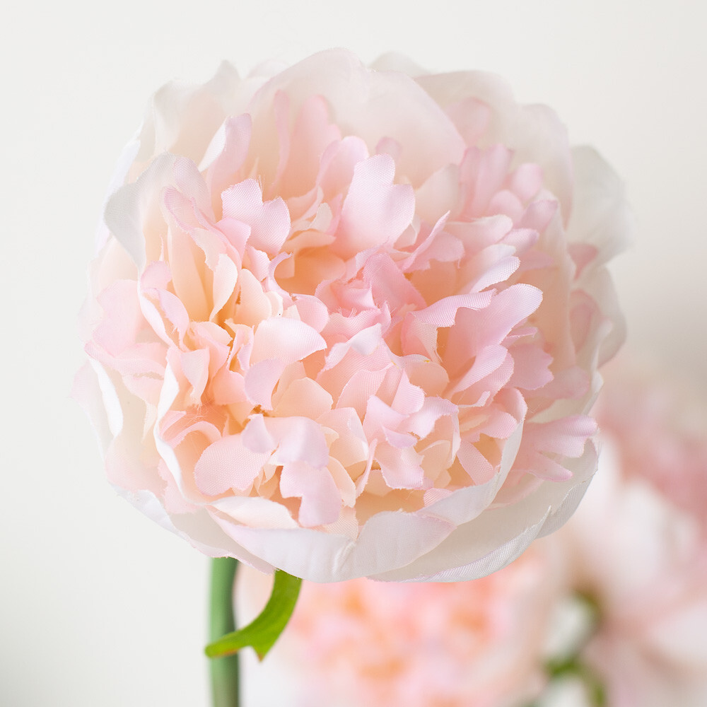 Set of 2 Artificial Cream Pink Peony 9″ Floral Bundles