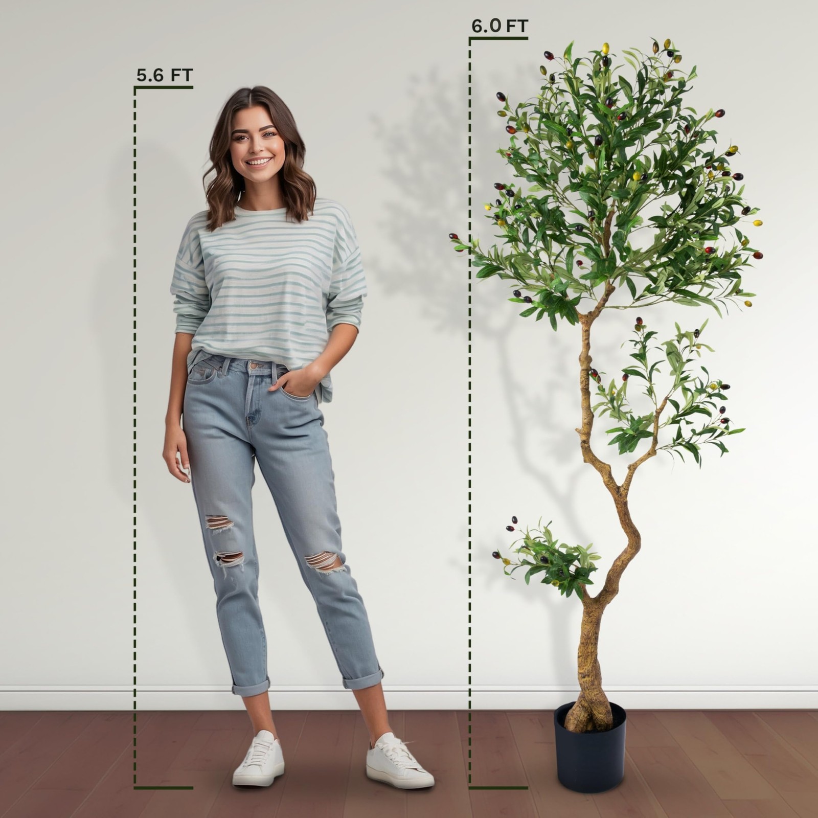 Fake Olive Tree 6.0 Feet – Artificial Plants Indoor, Faux Olive Tree, Fake Tr…