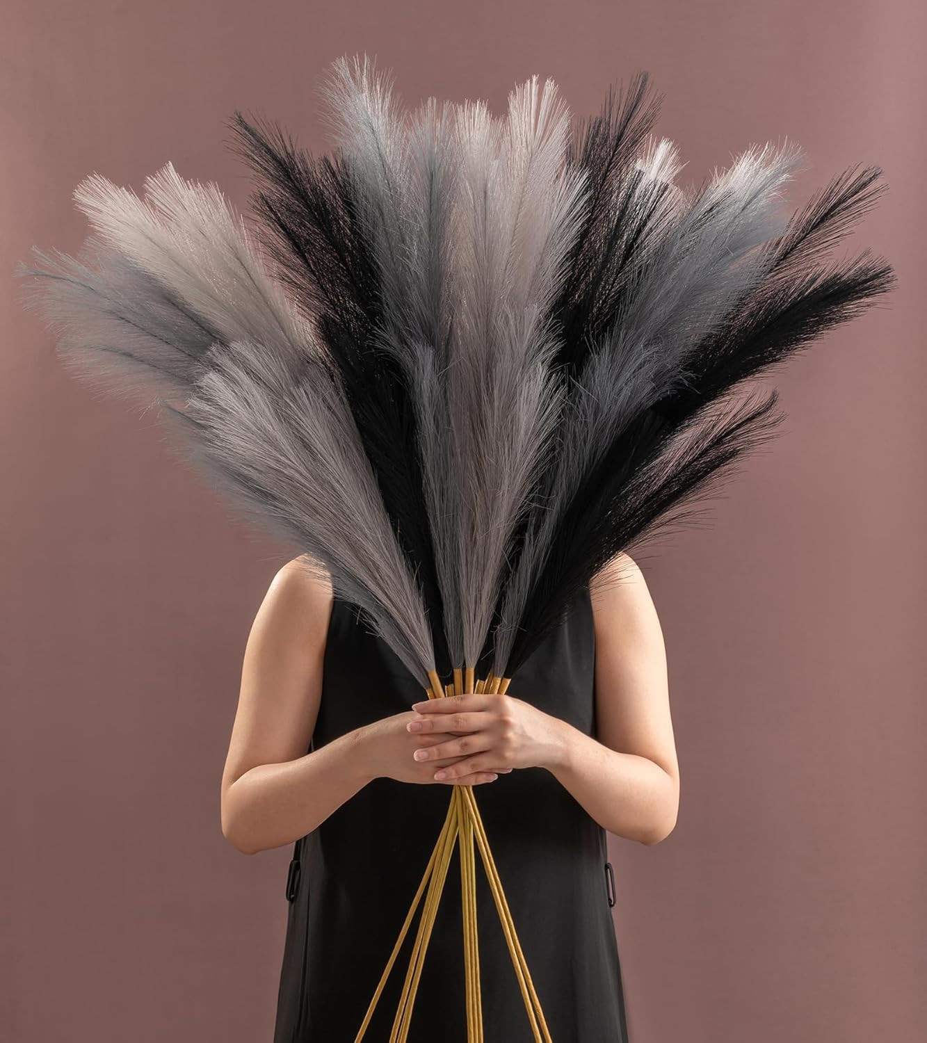 Septcat 9Pcs 45in Faux Dried Pampas Grass Boho Decor
