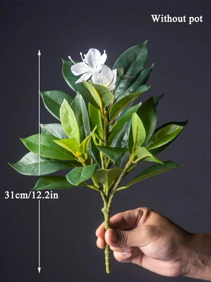 21-31cm Artificial Azaleas Plants Fake Rubber Tree Tropical Palm Leaves Faux