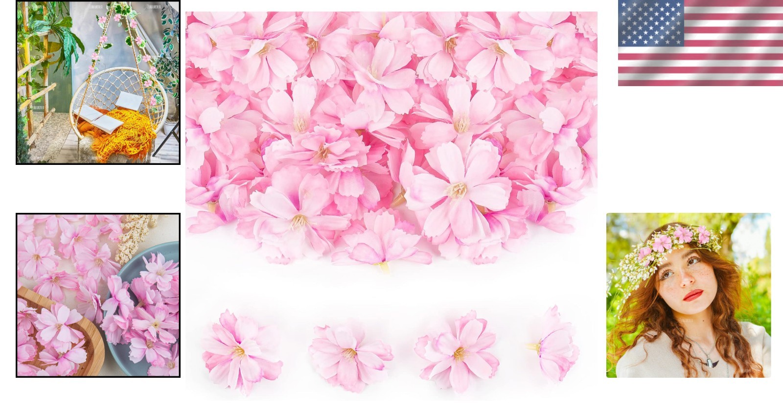Elegant 50 Pack Cherry Blossom Flower Heads – Perfect for Weddings & DIY Crafts
