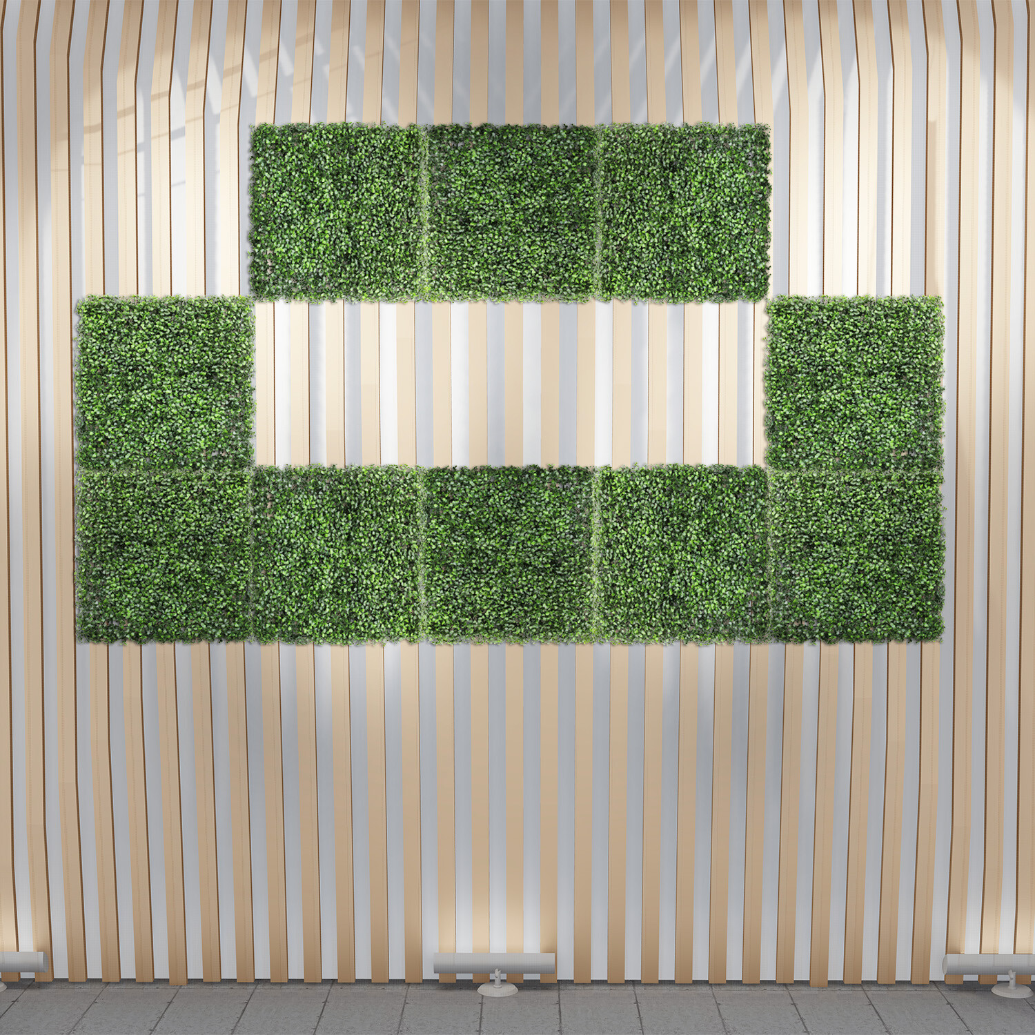 20×20” Artificial Boxwood w/ Cover Back Mat Wall Hedge Decor Fence Panel Grass