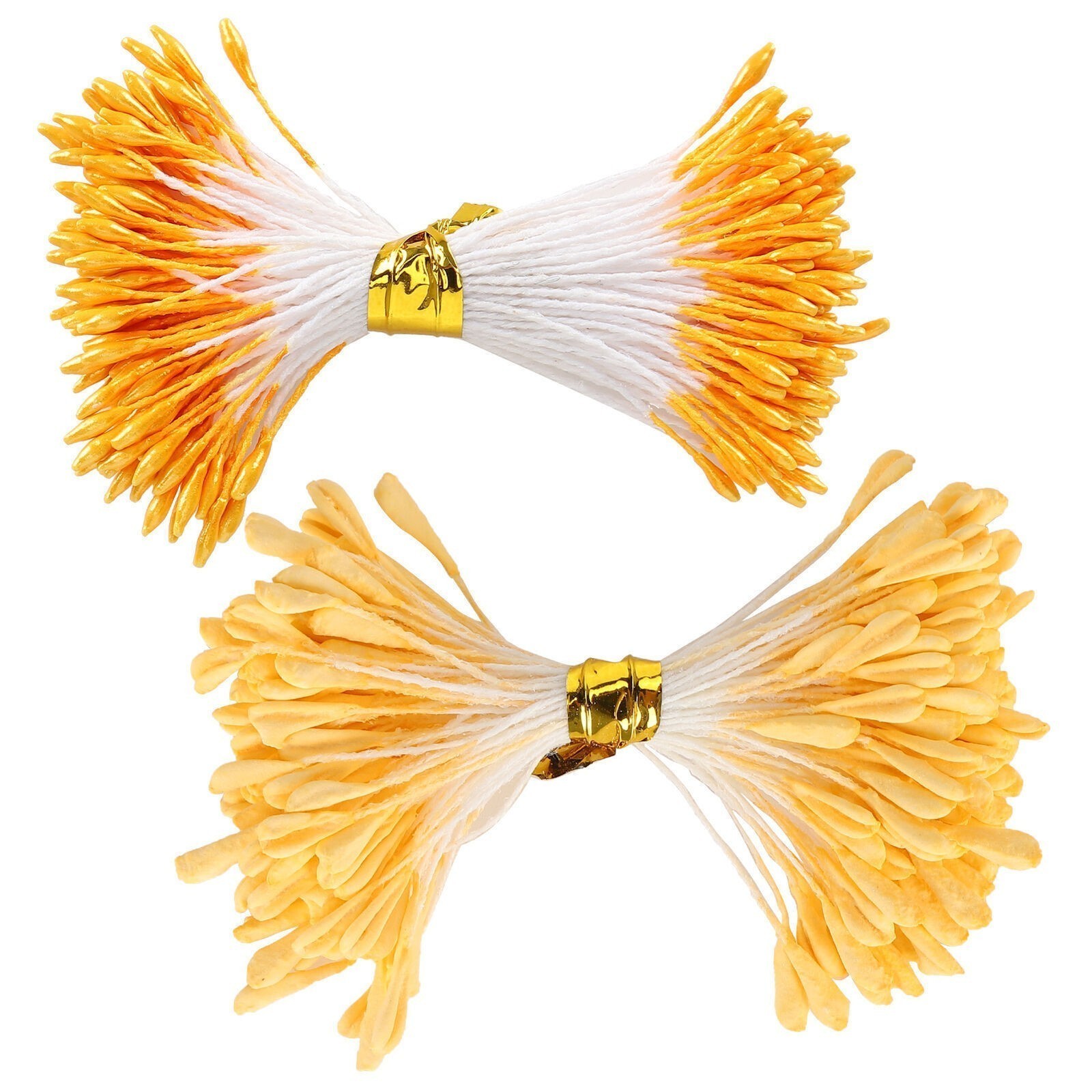 900Pcs Artificial Stamen Gypsum Orange Color Double End Simulation Bouquet Make
