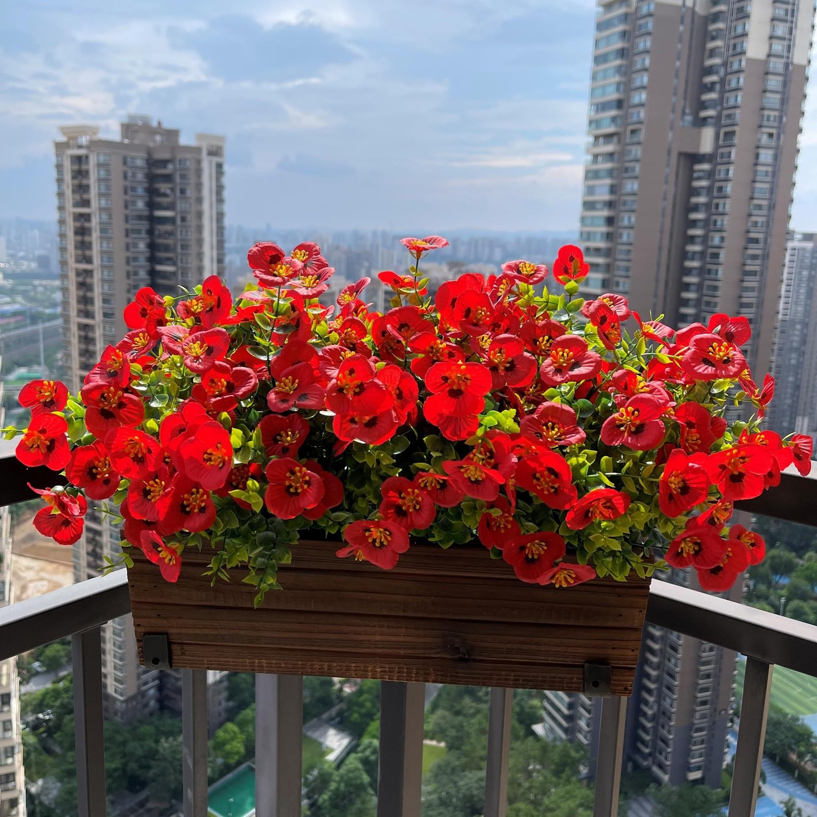 Artificial Flowers for Outdoor, No Fade Faux UV Resistant Silk Pansy Flower P…