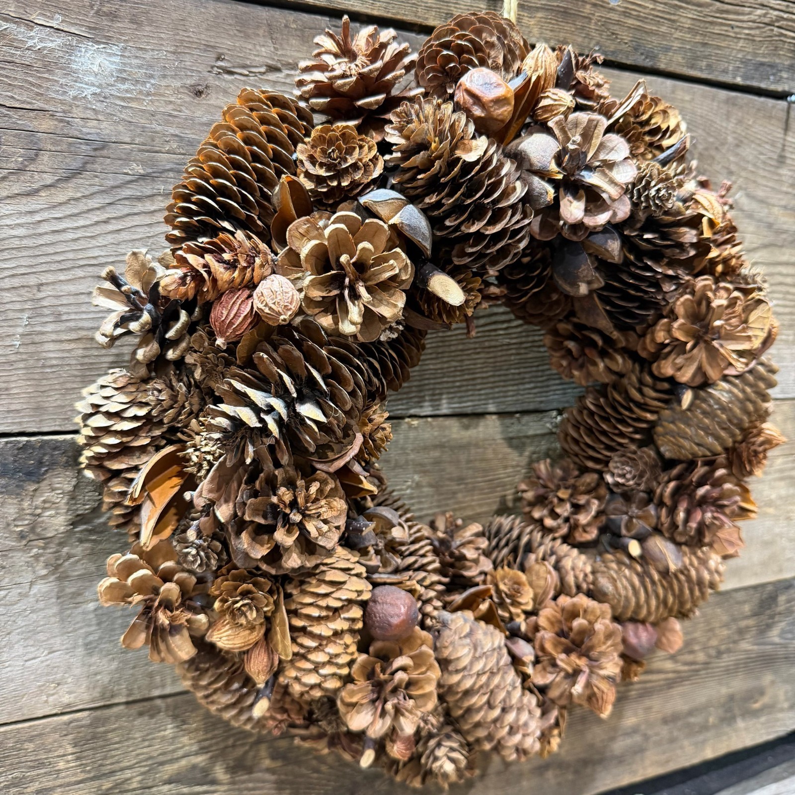 Woodland Aesthetic, Handmade Wreath, Pinecones & Acorns, Rustic