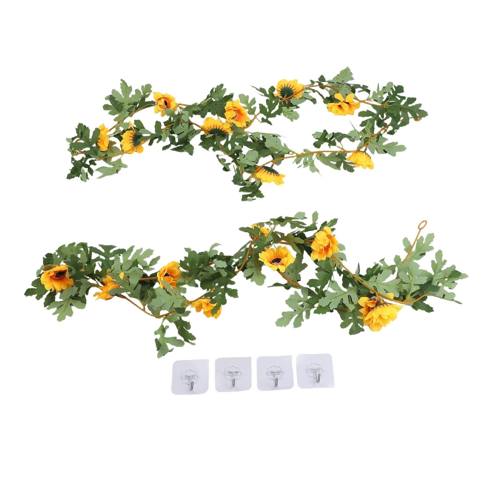 2 Pcs 175cm Artificial Sunflower Vine Garland for Indoor and Outdoor Use