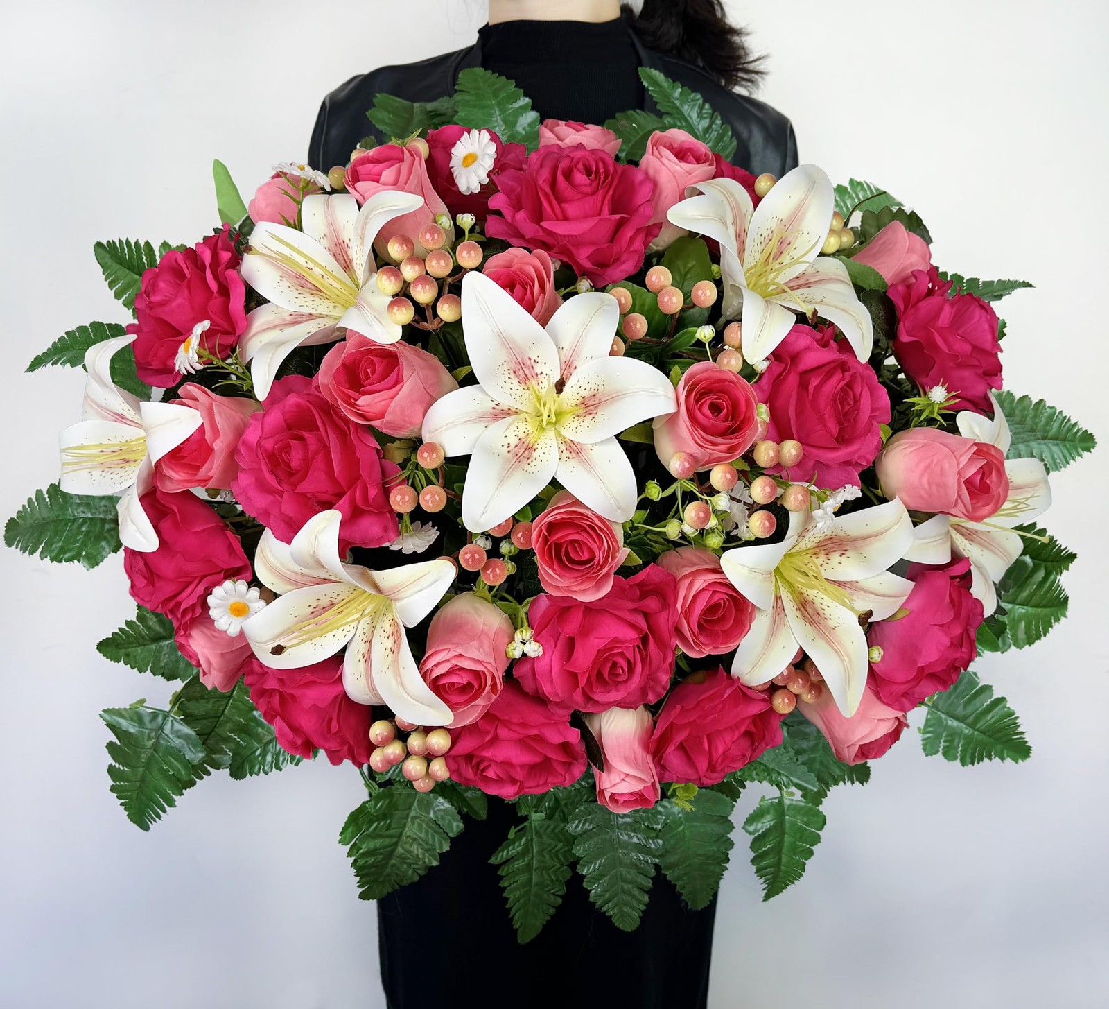 Artificial Cemetery Flowers – Headstone Flower Saddle – Outdoor Grave Decorat…