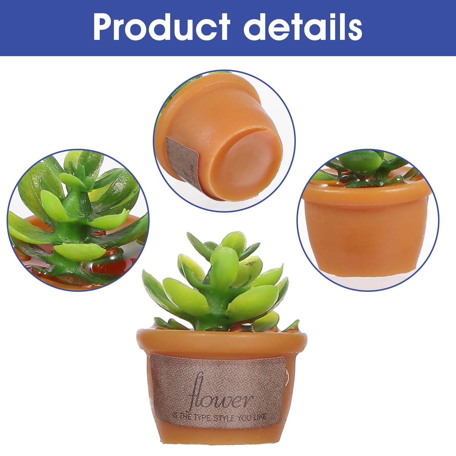 Mini Car Plant Decor,4Pcs Cute Succulent Dashboard Decorations Mini Succulent Ca