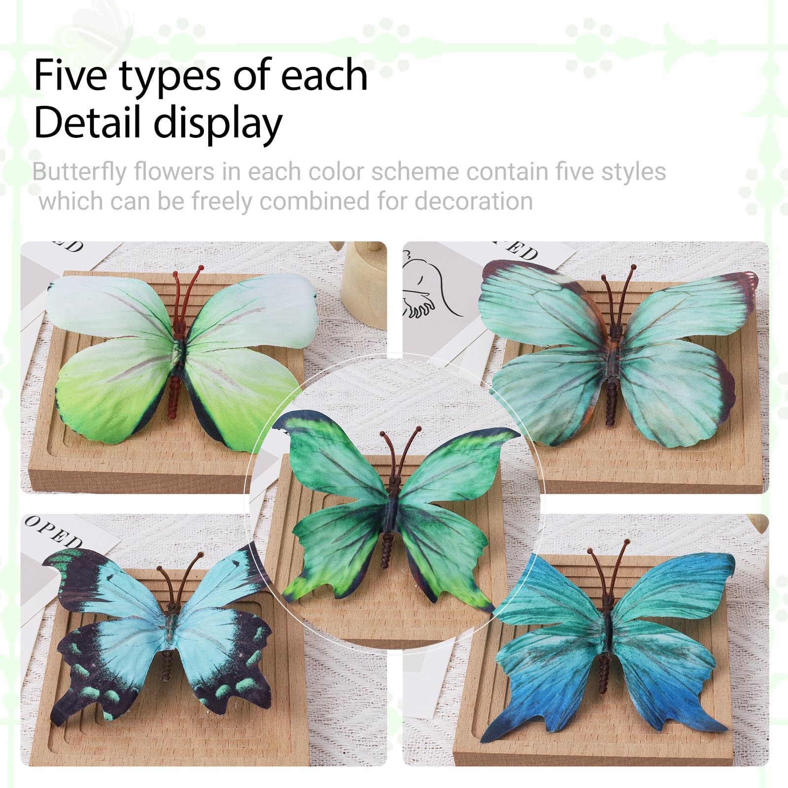 5 Pcs DIY Butterfly Decorations 5 Butterfly Branches with 30 Fake Butterflies…