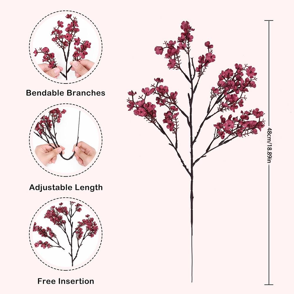 3/5Pcs Artificial Baby Breath Flowers Faux Gypsophila Wedding Home Decor