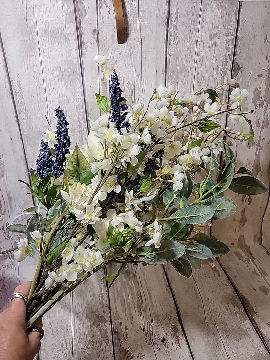 Faux Floral Flower Arrangement Single Pieces Daisy Pearl Berries Fuzzy Stems…