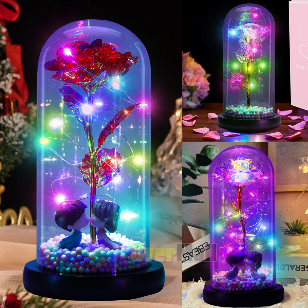 Eternal Enchanted Galaxy Rose in Glass LED Flower Christmas Gifts for Her Womens