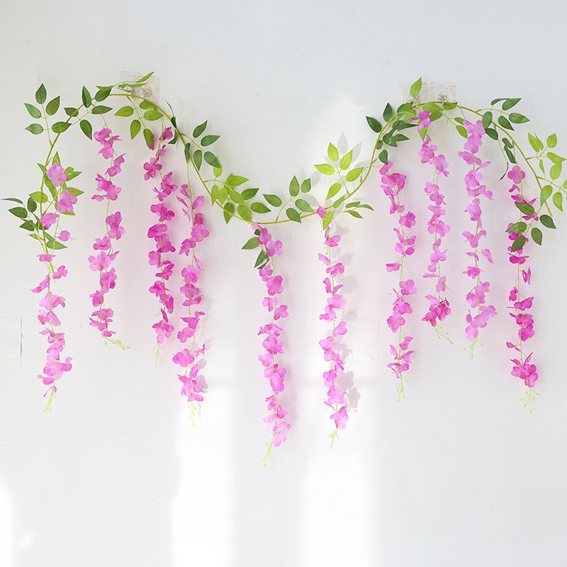 Artificial Rattan Fake Flower Strings Hanging Garland Outdoor Home Decoration