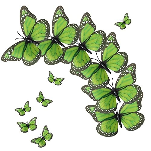 Syhood Pieces Emerald Monarch Butterfly Decorations 4.7 Inch 24 Green