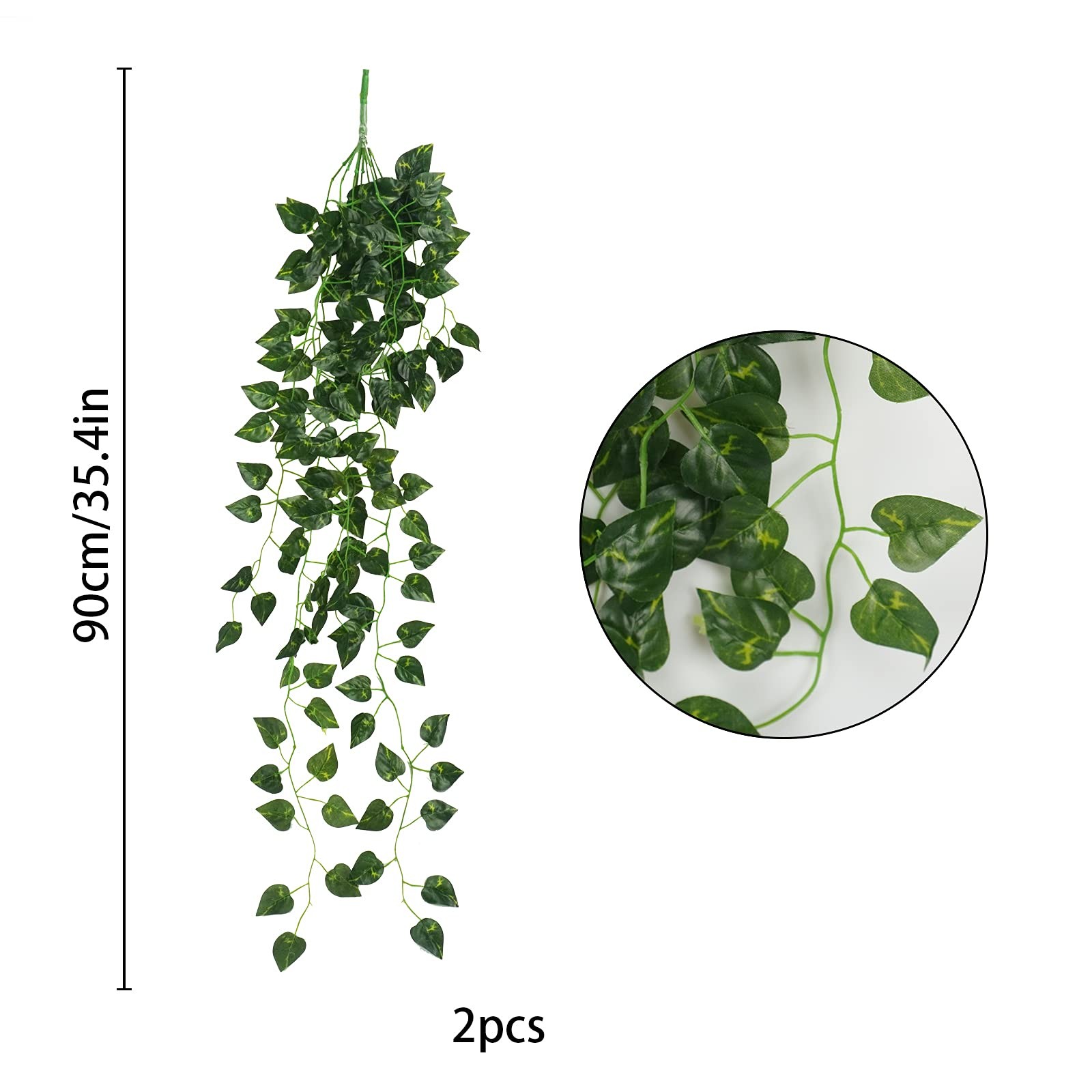 2Pcs Fake Plants for Outside Fake Plant Decor 3.1ft Artificial Hanging Plants…