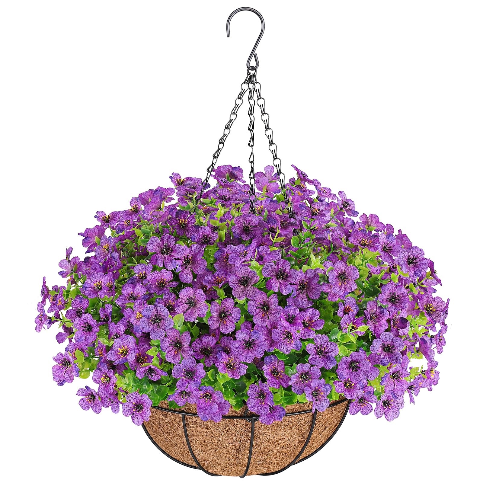 Artificial Flowers Hanging Plants in Basket,Artificial Hanging Flowers for Sp…