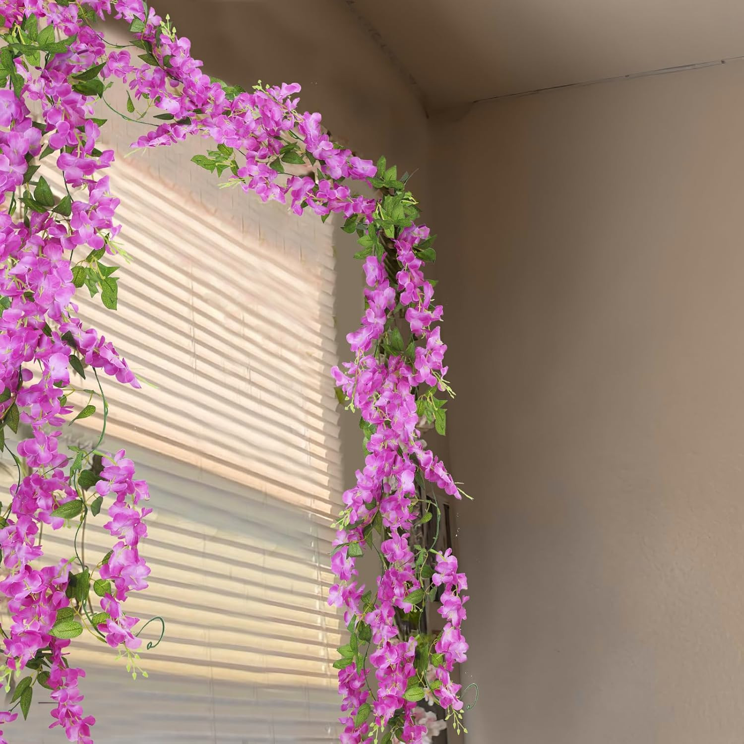 2 Pcs Wisteria Hanging Flowers Wisteria Flowers Vine Garland Wedding Arch Decora